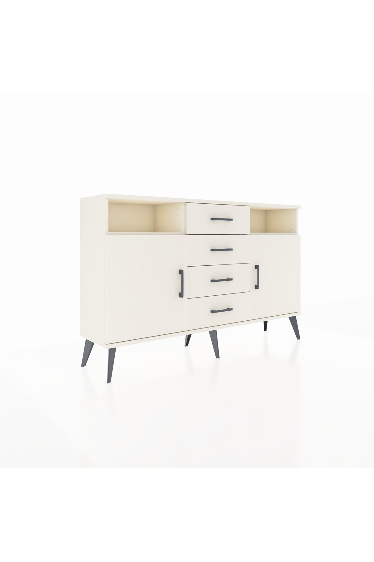 Arges Konsol 4 Raflı 4 Çekmeceli 2 Kapaklı 132x30x83 - S144M019V04A