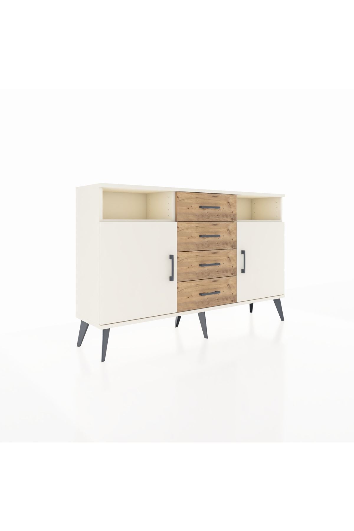 Arges Konsol 4 Raflı 4 Çekmeceli 2 Kapaklı 132x30x83 - S144M019V06A