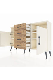 Arges Konsol 4 Raflı 4 Çekmeceli 2 Kapaklı 132x30x83 - S144M019V06A