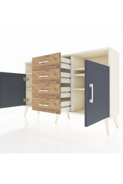 Arges Konsol 4 Raflı 4 Çekmeceli 2 Kapaklı 132x30x83 - S144M019V09A