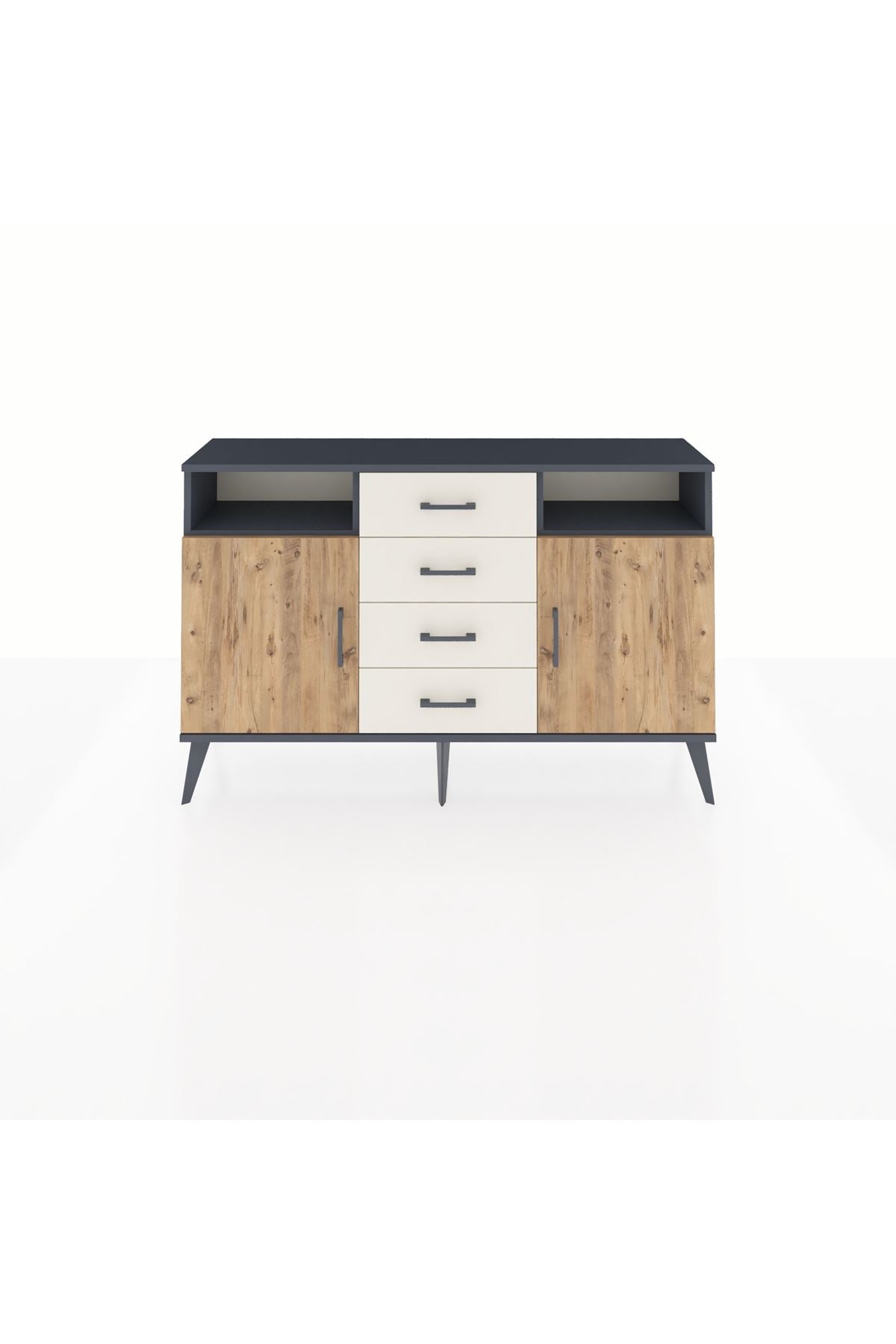 Arges Konsol 4 Raflı 4 Çekmeceli 2 Kapaklı 132x30x83 - S144M019V10A