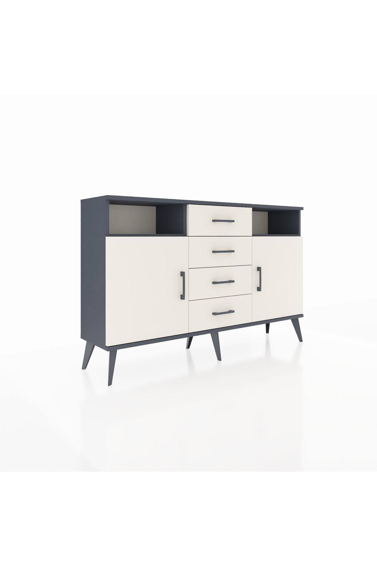 Arges Konsol 4 Raflı 4 Çekmeceli 2 Kapaklı 132x30x83 - S144M019V13A