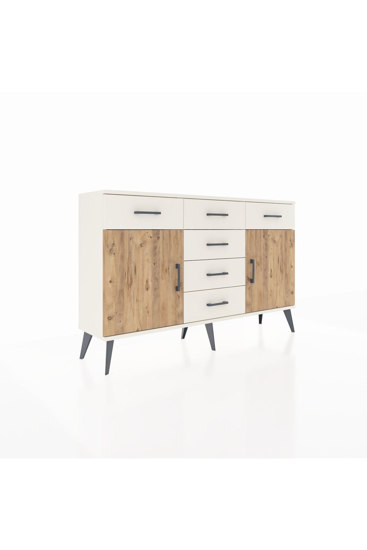 Arges Konsol 2 Raflı 6 Çekmeceli 2 Kapaklı 132x30x83 - S144M020V01A
