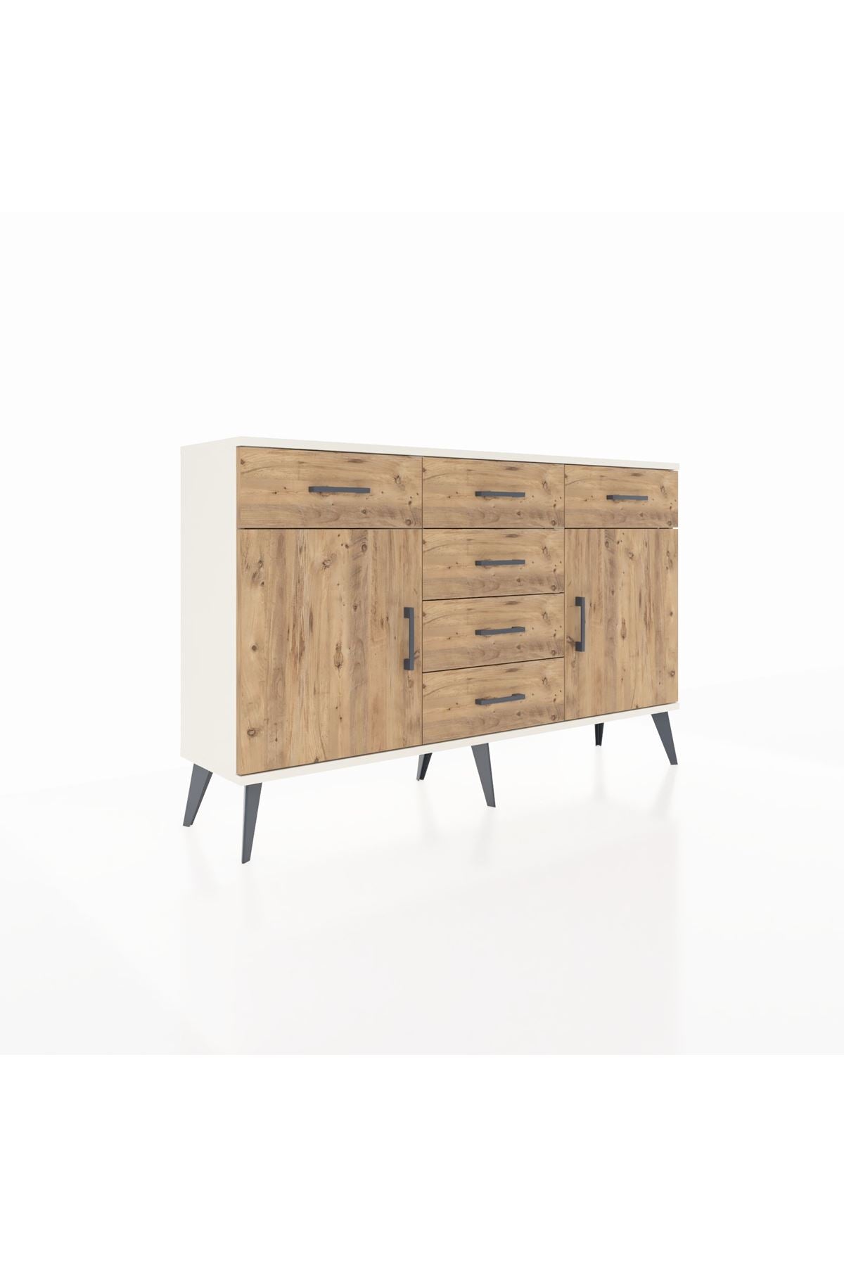 Arges Konsol 2 Raflı 6 Çekmeceli 2 Kapaklı 132x30x83 - S144M020V03A