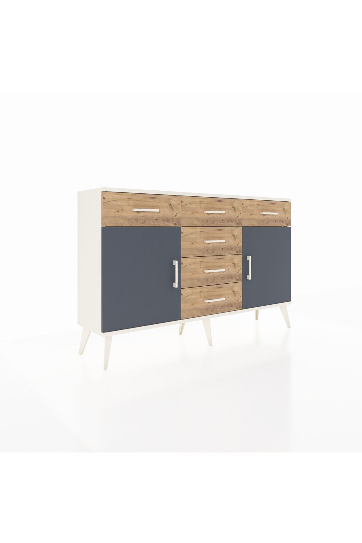 Arges Konsol 2 Raflı 6 Çekmeceli 2 Kapaklı 132x30x83 - S144M020V09A