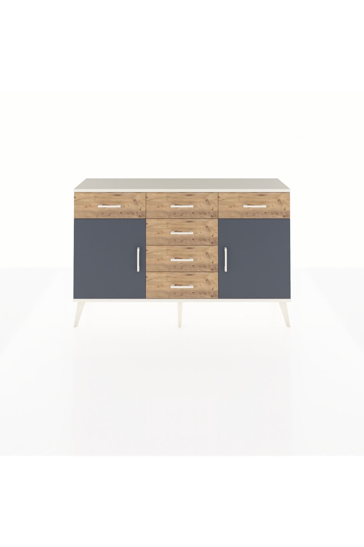 Arges Konsol 2 Raflı 6 Çekmeceli 2 Kapaklı 132x30x83 - S144M020V09A