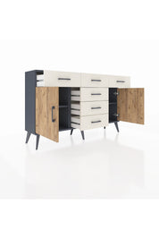 Arges Konsol 2 Raflı 6 Çekmeceli 2 Kapaklı 132x30x83 - S144M020V10A