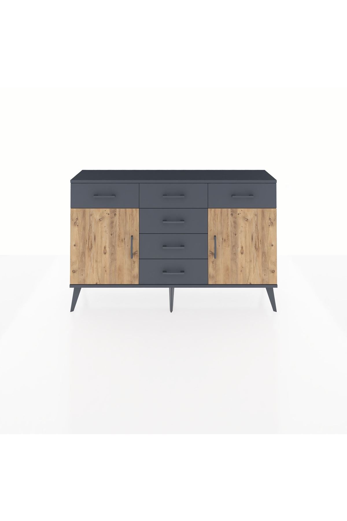 Arges Konsol 2 Raflı 6 Çekmeceli 2 Kapaklı 132x30x83 - S144M020V11A