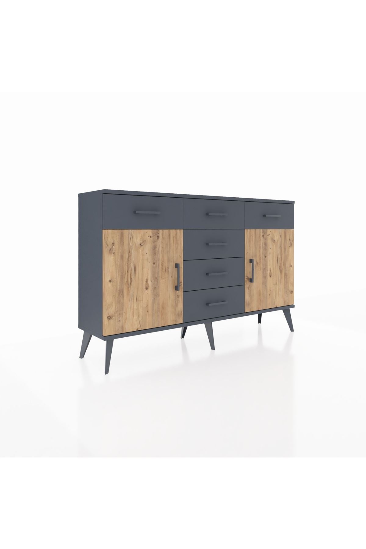 Arges Konsol 2 Raflı 6 Çekmeceli 2 Kapaklı 132x30x83 - S144M020V11A