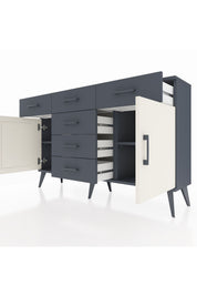 Arges Konsol 2 Raflı 6 Çekmeceli 2 Kapaklı 132x30x83 - S144M020V14A