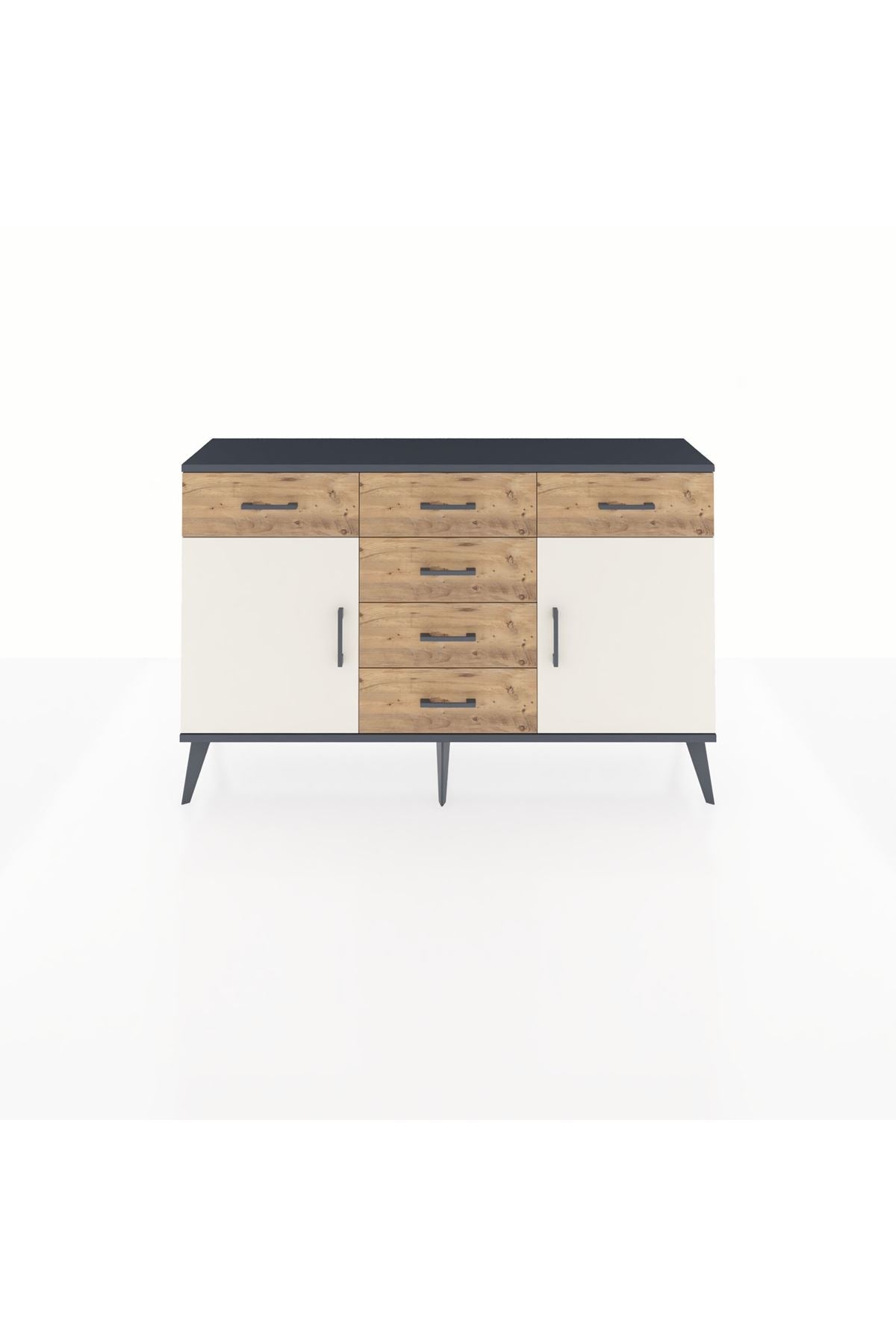 Arges Konsol 2 Raflı 6 Çekmeceli 2 Kapaklı 132x30x83 - S144M020V15A