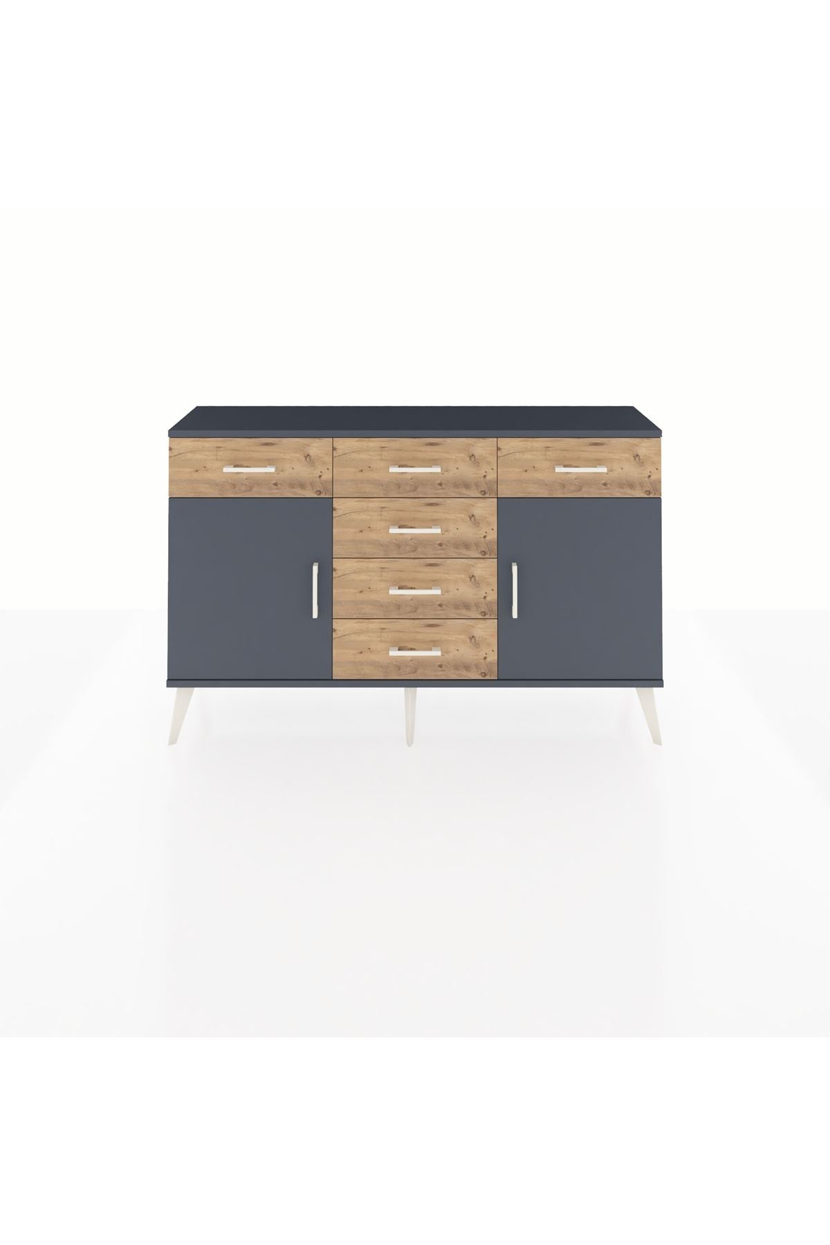 Arges Konsol 2 Raflı 6 Çekmeceli 2 Kapaklı 132x30x83 - S144M020V18A