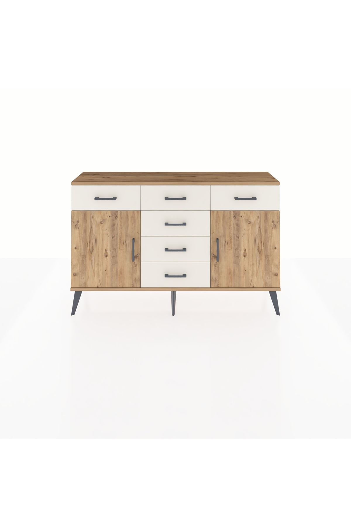 Arges Konsol 2 Raflı 6 Çekmeceli 2 Kapaklı 132x30x83 - S144M020V19A