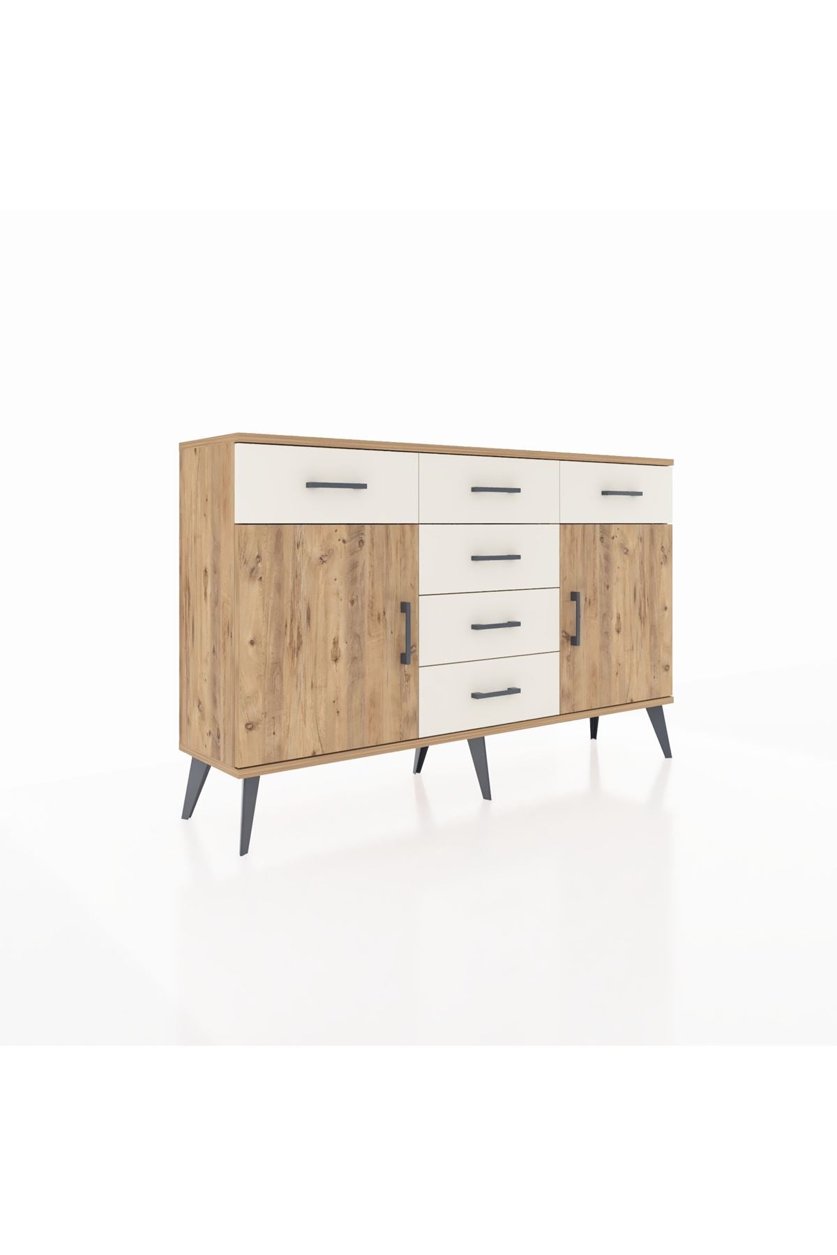 Arges Konsol 2 Raflı 6 Çekmeceli 2 Kapaklı 132x30x83 - S144M020V19A