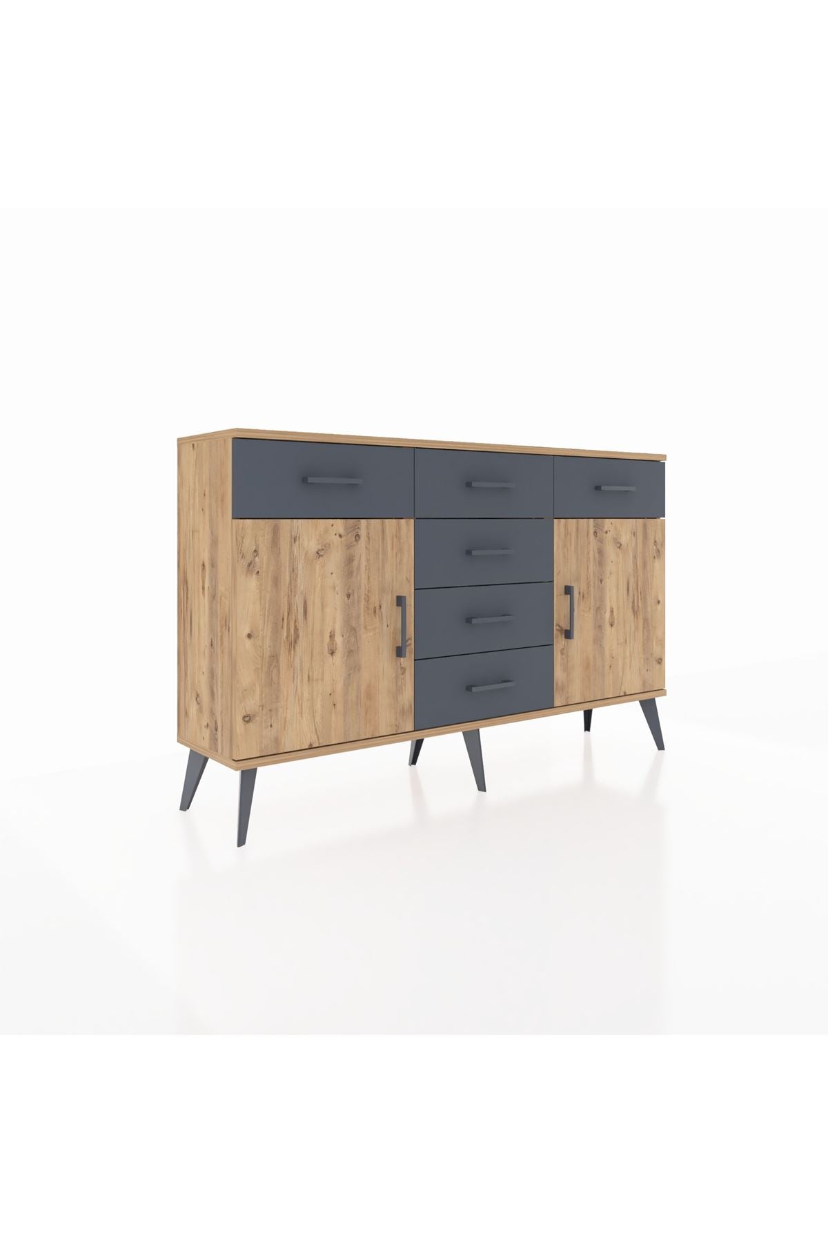 Arges Konsol 2 Raflı 6 Çekmeceli 2 Kapaklı 132x30x83 - S144M020V20A