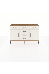 Arges Konsol 2 Raflı 6 Çekmeceli 2 Kapaklı 132x30x83