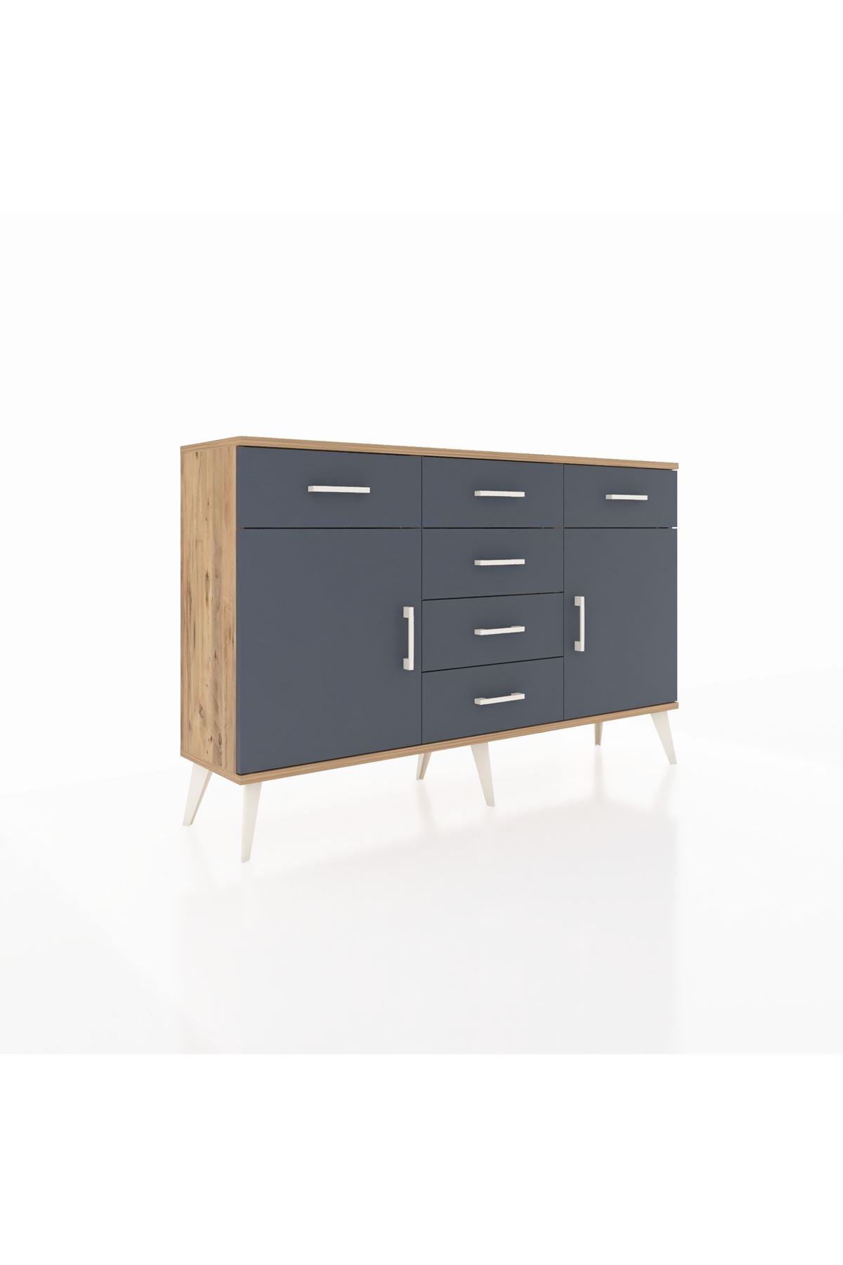 Arges Konsol 2 Raflı 6 Çekmeceli 2 Kapaklı 132x30x83 - S144M020V26A