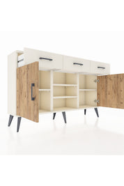 Arges Konsol 4 Raflı 3 Çekmeceli 2 Kapaklı 132x30x83 - S144M021V01A