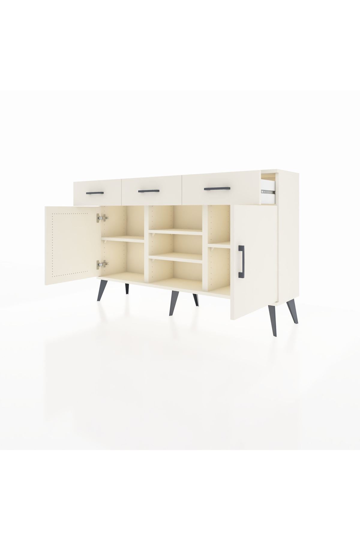 Arges Konsol 4 Raflı 3 Çekmeceli 2 Kapaklı 132x30x83 - S144M021V04A