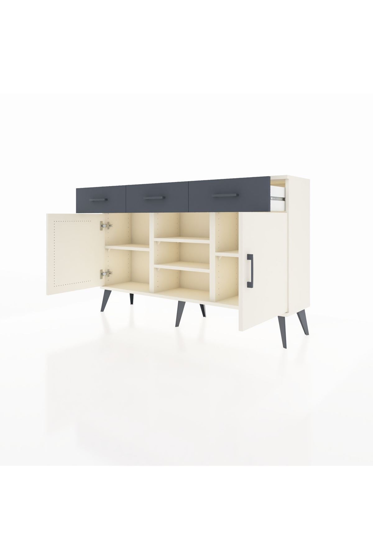 Arges Konsol 4 Raflı 3 Çekmeceli 2 Kapaklı 132x30x83 - S144M021V05A