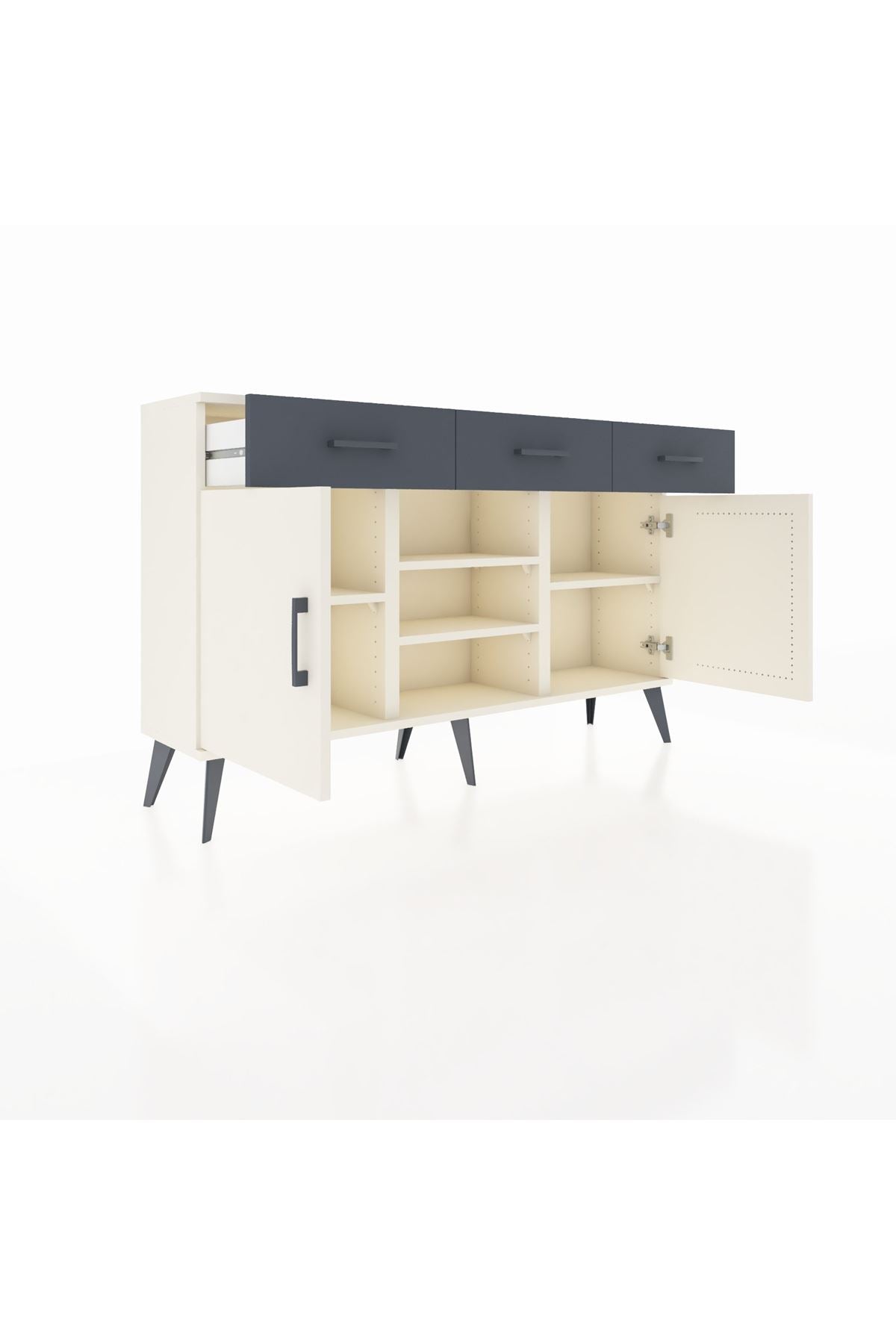 Arges Konsol 4 Raflı 3 Çekmeceli 2 Kapaklı 132x30x83 - S144M021V05A