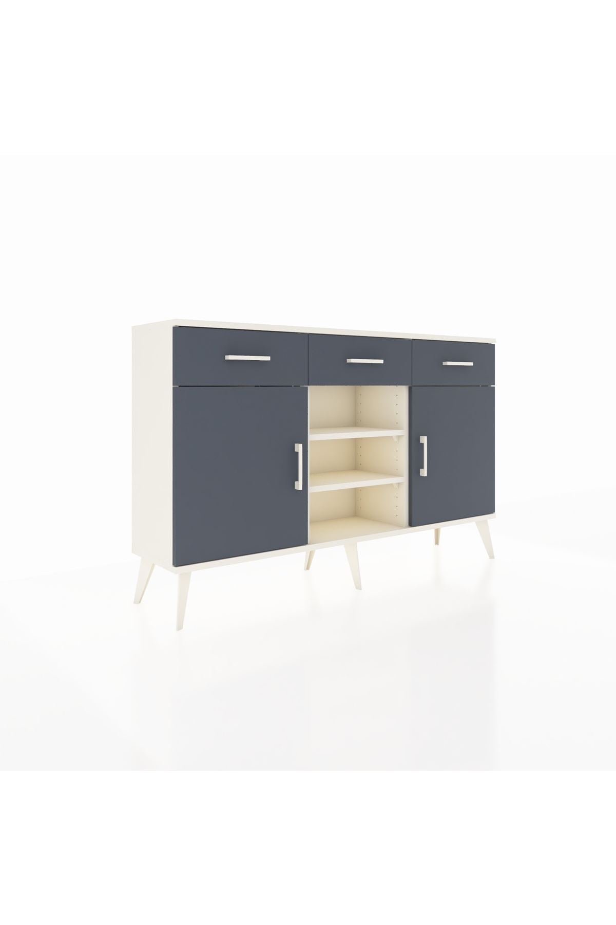 Arges Konsol 4 Raflı 3 Çekmeceli 2 Kapaklı 132x30x83 - S144M021V08A