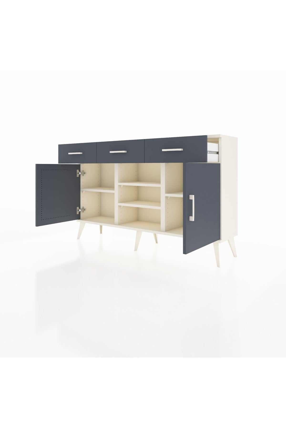 Arges Konsol 4 Raflı 3 Çekmeceli 2 Kapaklı 132x30x83 - S144M021V08A