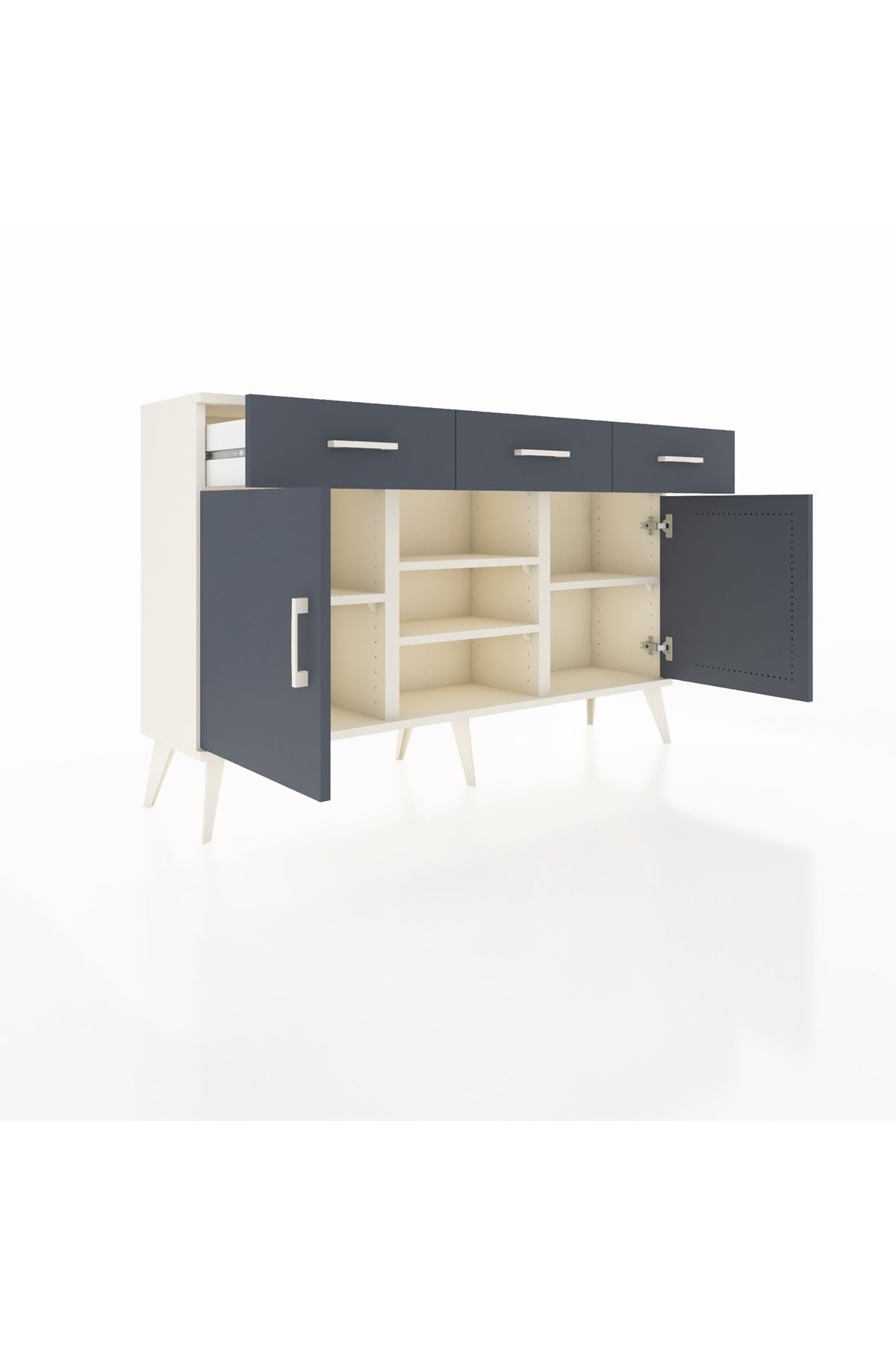 Arges Konsol 4 Raflı 3 Çekmeceli 2 Kapaklı 132x30x83 - S144M021V08A