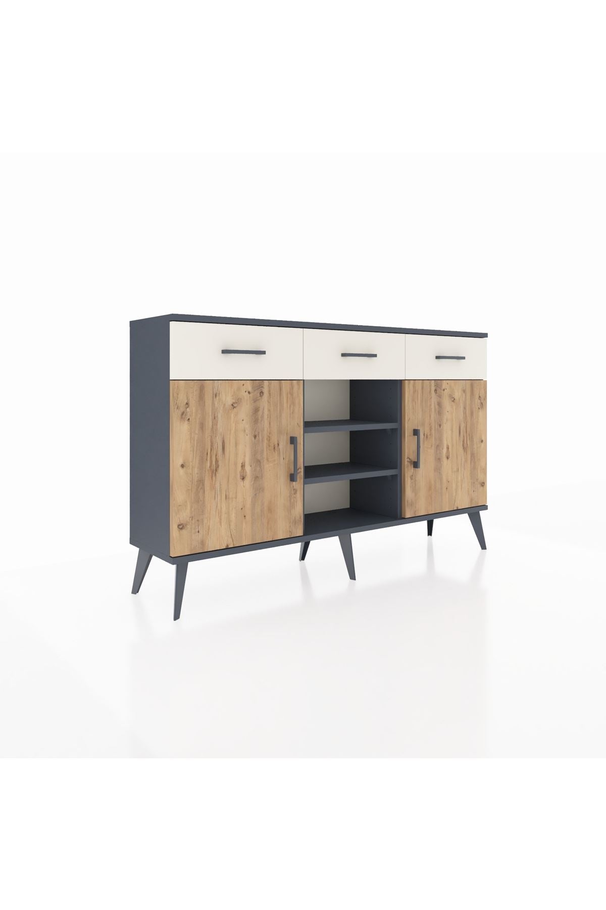 Arges Konsol 4 Raflı 3 Çekmeceli 2 Kapaklı 132x30x83 - S144M021V10A