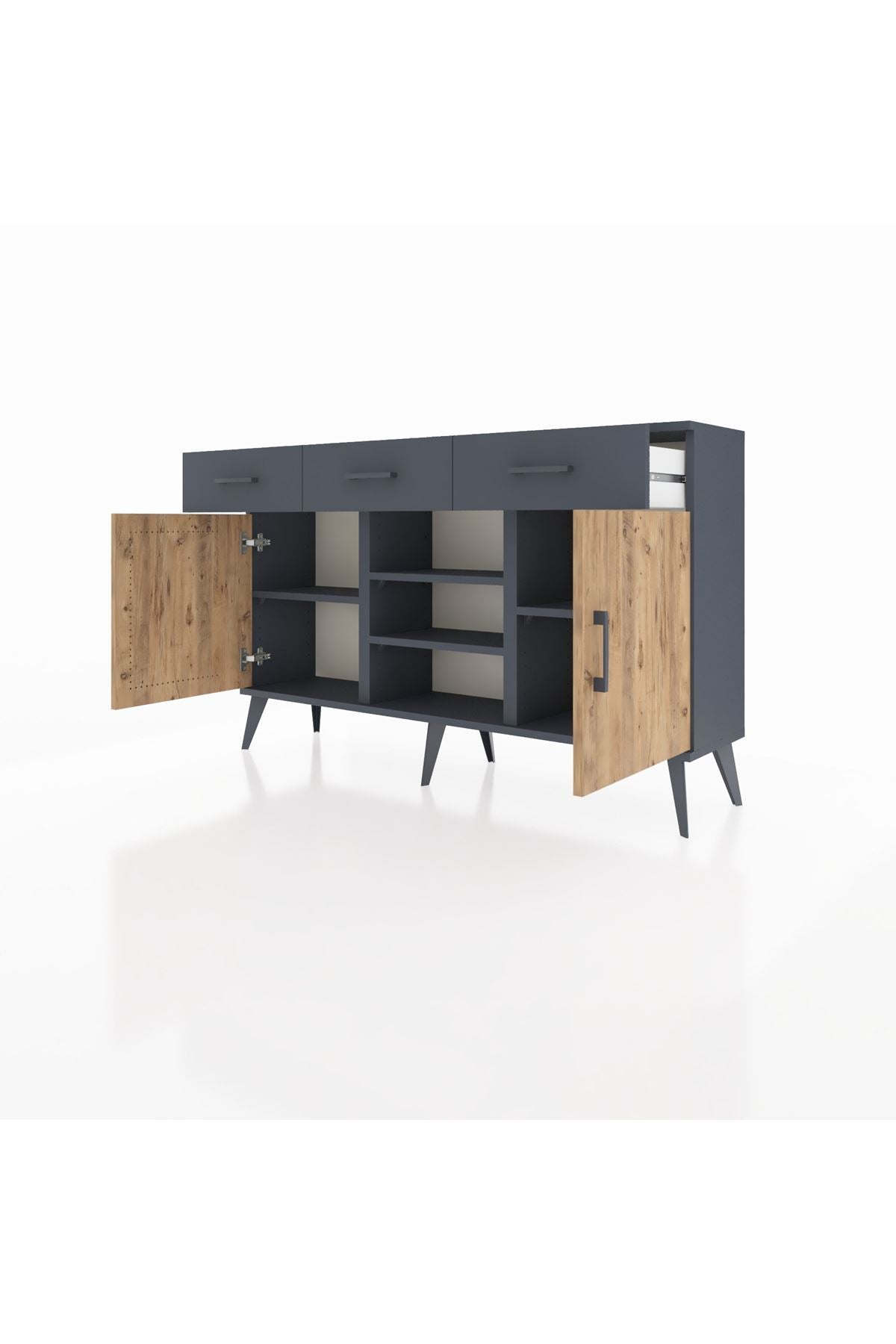 Arges Konsol 4 Raflı 3 Çekmeceli 2 Kapaklı 132x30x83 - S144M021V11A