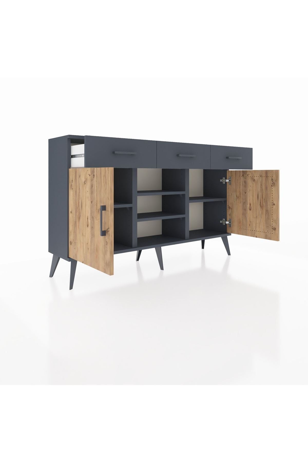 Arges Konsol 4 Raflı 3 Çekmeceli 2 Kapaklı 132x30x83 - S144M021V11A