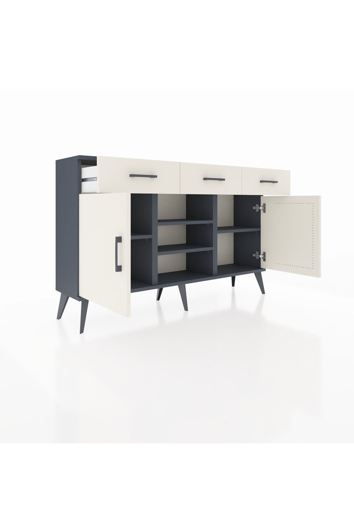 Arges Konsol 4 Raflı 3 Çekmeceli 2 Kapaklı 132x30x83 - S144M021V13A