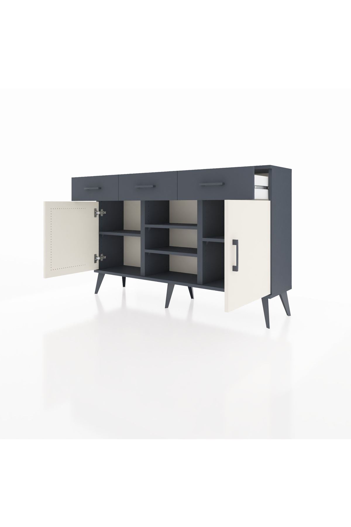 Arges Konsol 4 Raflı 3 Çekmeceli 2 Kapaklı 132x30x83 - S144M021V14A