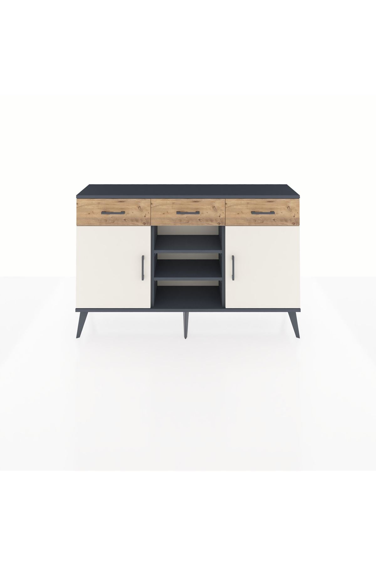 Arges Konsol 4 Raflı 3 Çekmeceli 2 Kapaklı 132x30x83 - S144M021V15A