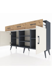Arges Konsol 4 Raflı 3 Çekmeceli 2 Kapaklı 132x30x83 - S144M021V15A