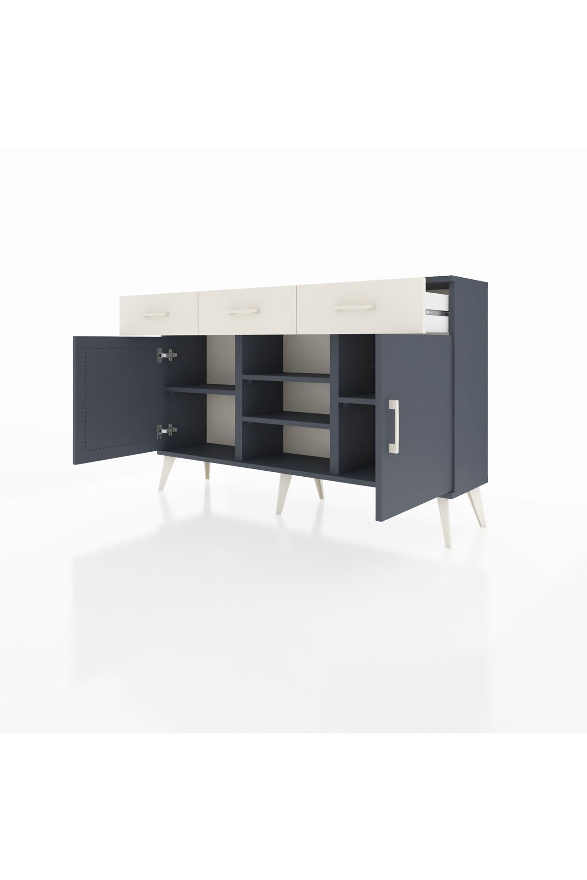 Arges Konsol 4 Raflı 3 Çekmeceli 2 Kapaklı 132x30x83 - S144M021V16A