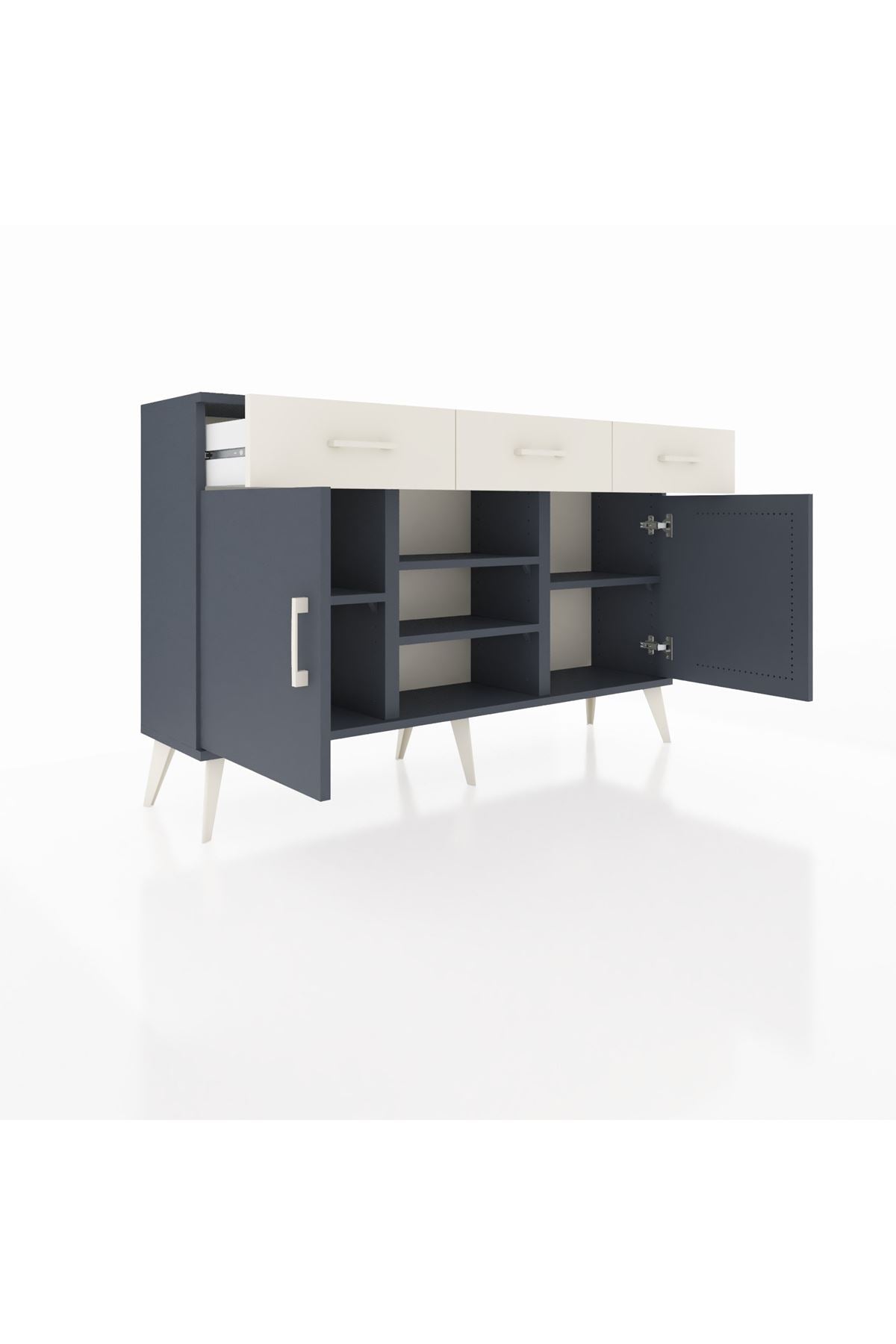 Arges Konsol 4 Raflı 3 Çekmeceli 2 Kapaklı 132x30x83 - S144M021V16A