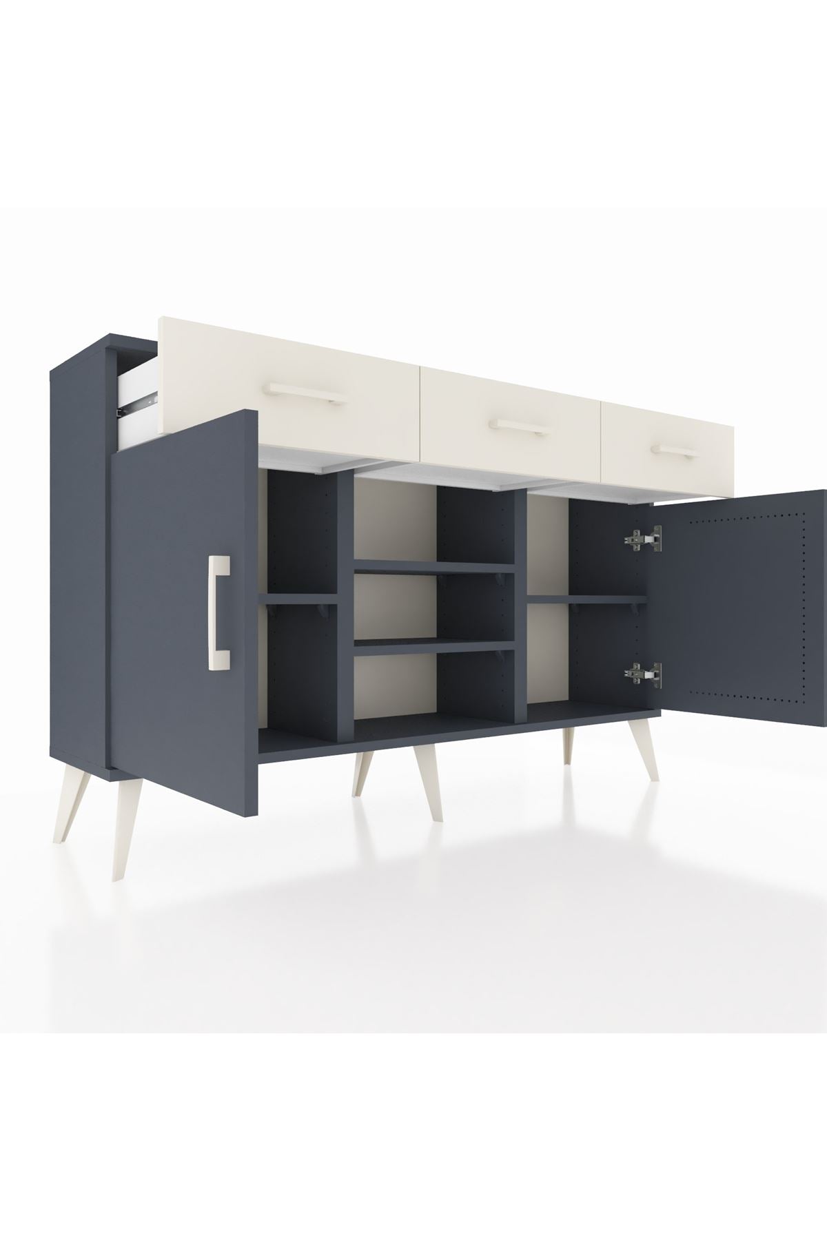 Arges Konsol 4 Raflı 3 Çekmeceli 2 Kapaklı 132x30x83 - S144M021V16A