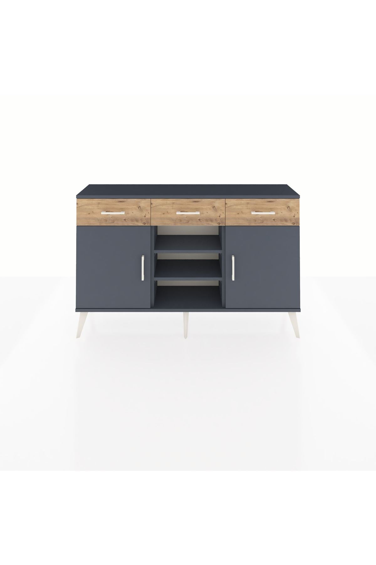 Arges Konsol 4 Raflı 3 Çekmeceli 2 Kapaklı 132x30x83 - S144M021V18A