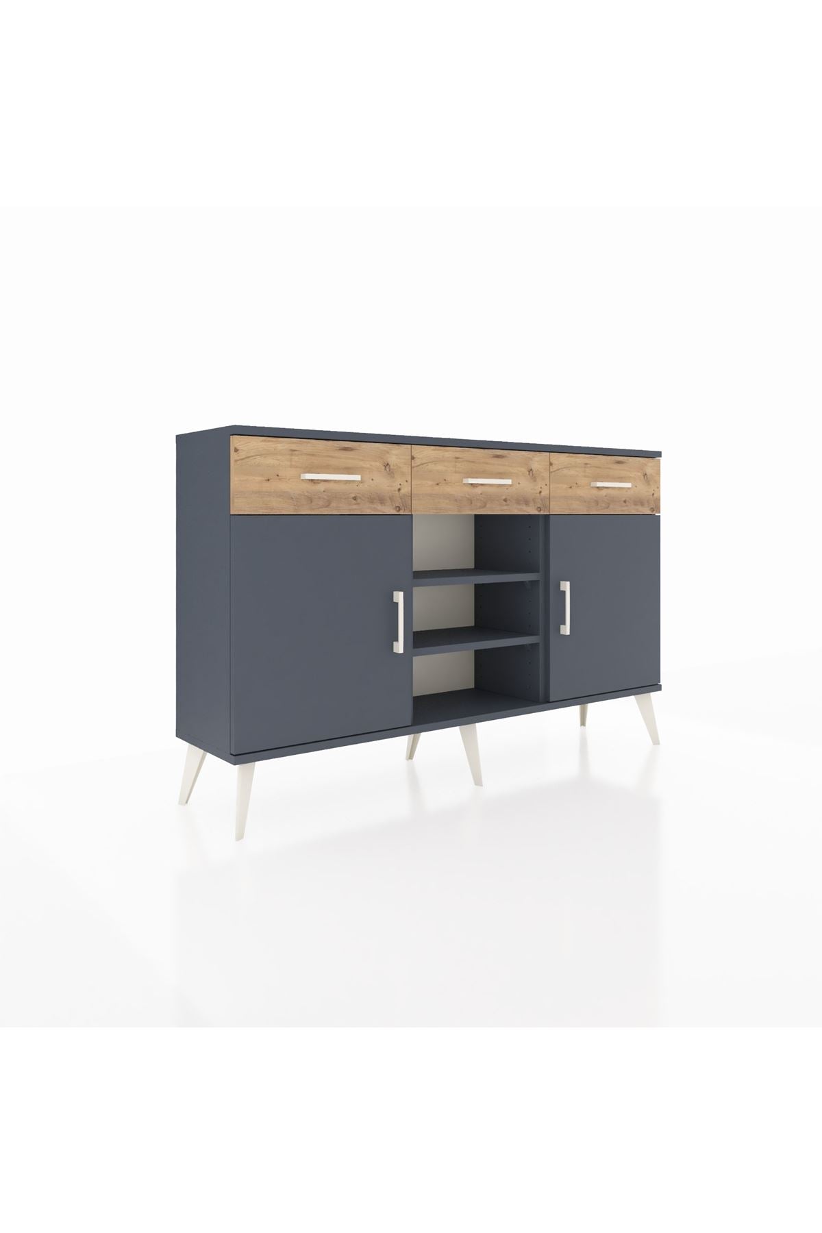 Arges Konsol 4 Raflı 3 Çekmeceli 2 Kapaklı 132x30x83 - S144M021V18A