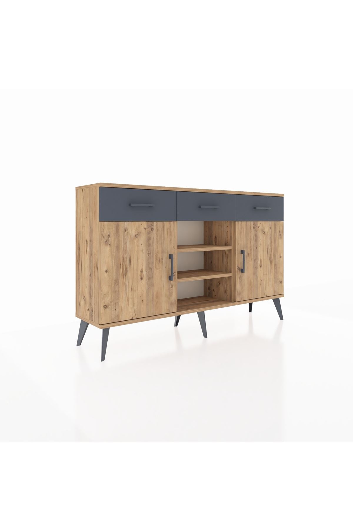 Arges Konsol 4 Raflı 3 Çekmeceli 2 Kapaklı 132x30x83 - S144M021V20A