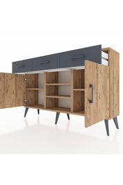 Arges Konsol 4 Raflı 3 Çekmeceli 2 Kapaklı 132x30x83 - S144M021V20A