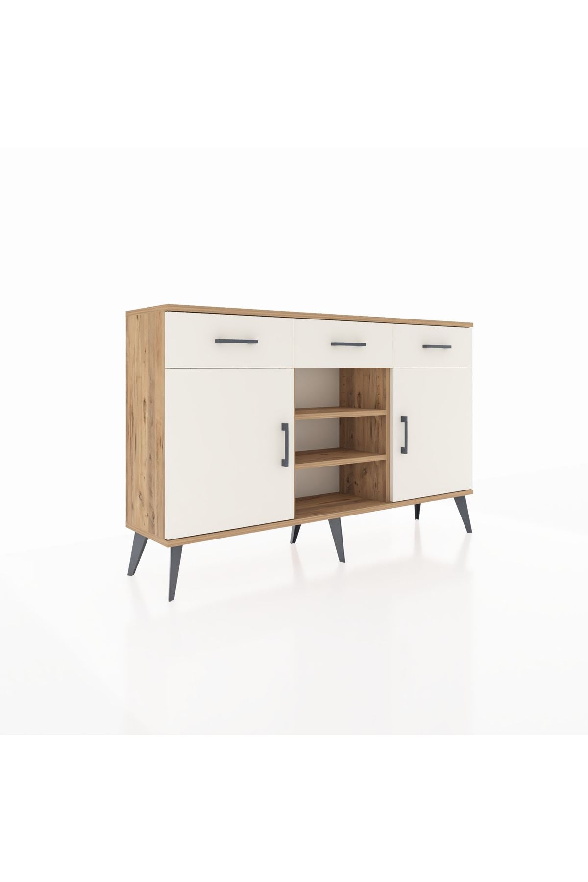 Arges Konsol 4 Raflı 3 Çekmeceli 2 Kapaklı 132x30x83 - S144M021V22A