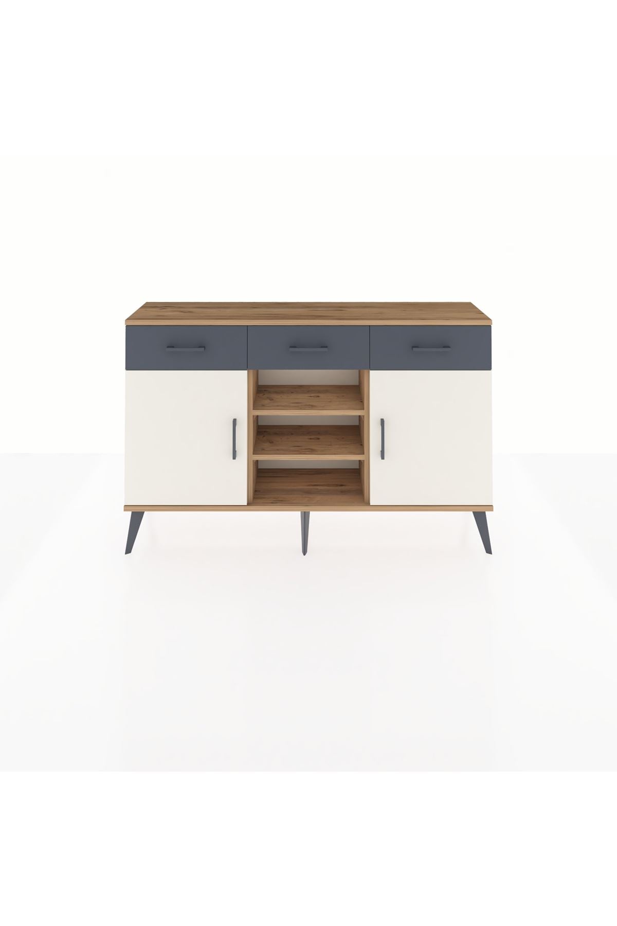 Arges Konsol 4 Raflı 3 Çekmeceli 2 Kapaklı 132x30x83 - S144M021V23A