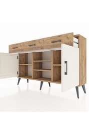 Arges Konsol 4 Raflı 3 Çekmeceli 2 Kapaklı 132x30x83 - S144M021V24A