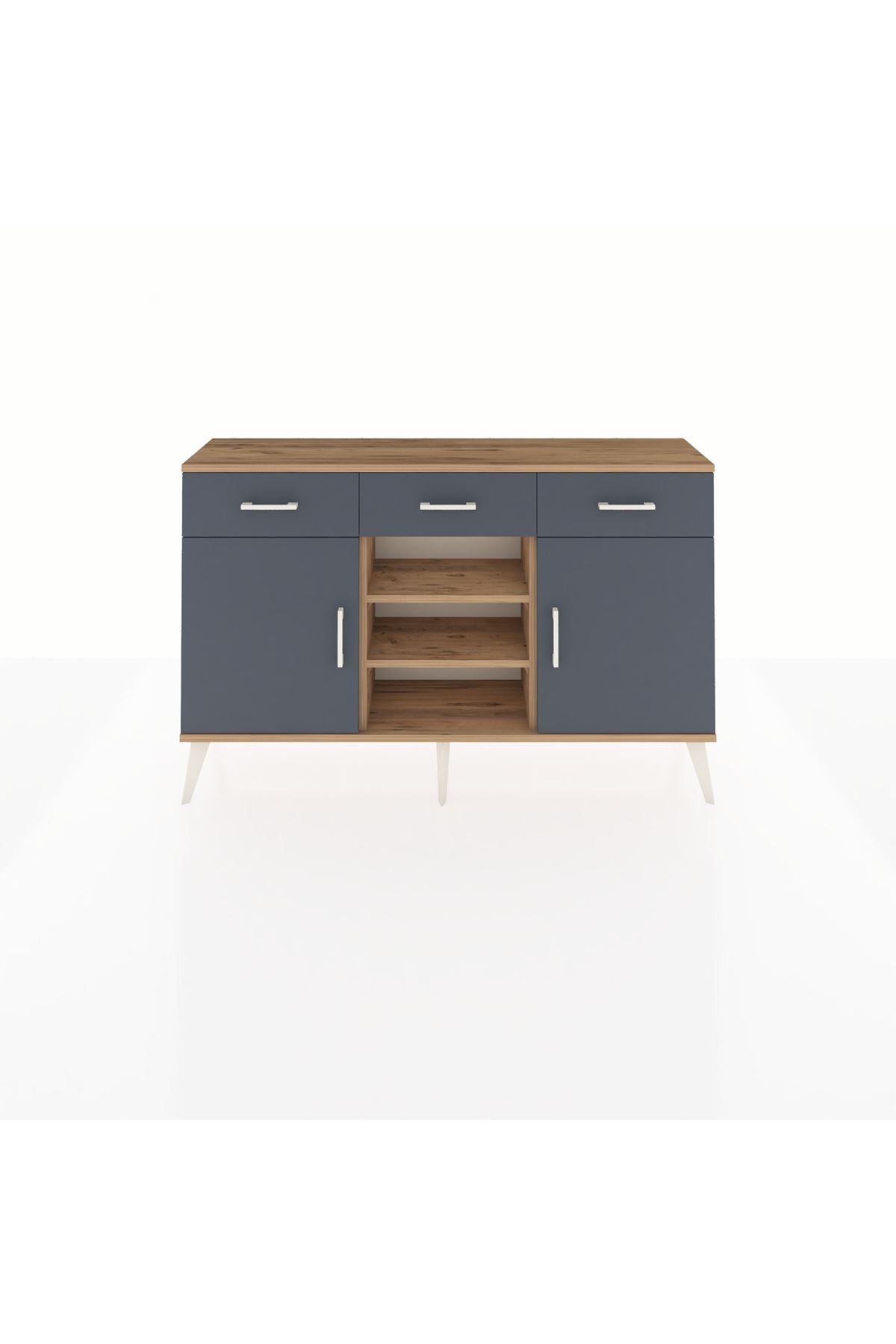 Arges Konsol 4 Raflı 3 Çekmeceli 2 Kapaklı 132x30x83 - S144M021V26A