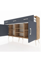 Arges Konsol 4 Raflı 3 Çekmeceli 2 Kapaklı 132x30x83 - S144M021V26A
