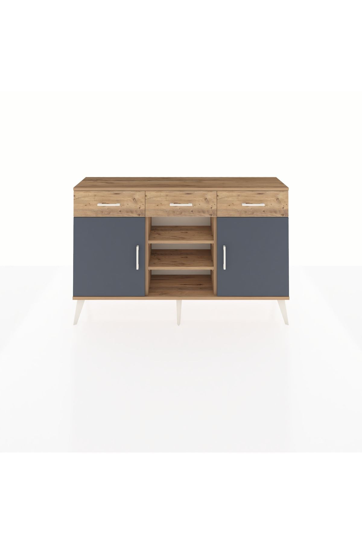 Arges Konsol 4 Raflı 3 Çekmeceli 2 Kapaklı 132x30x83 - S144M021V27A
