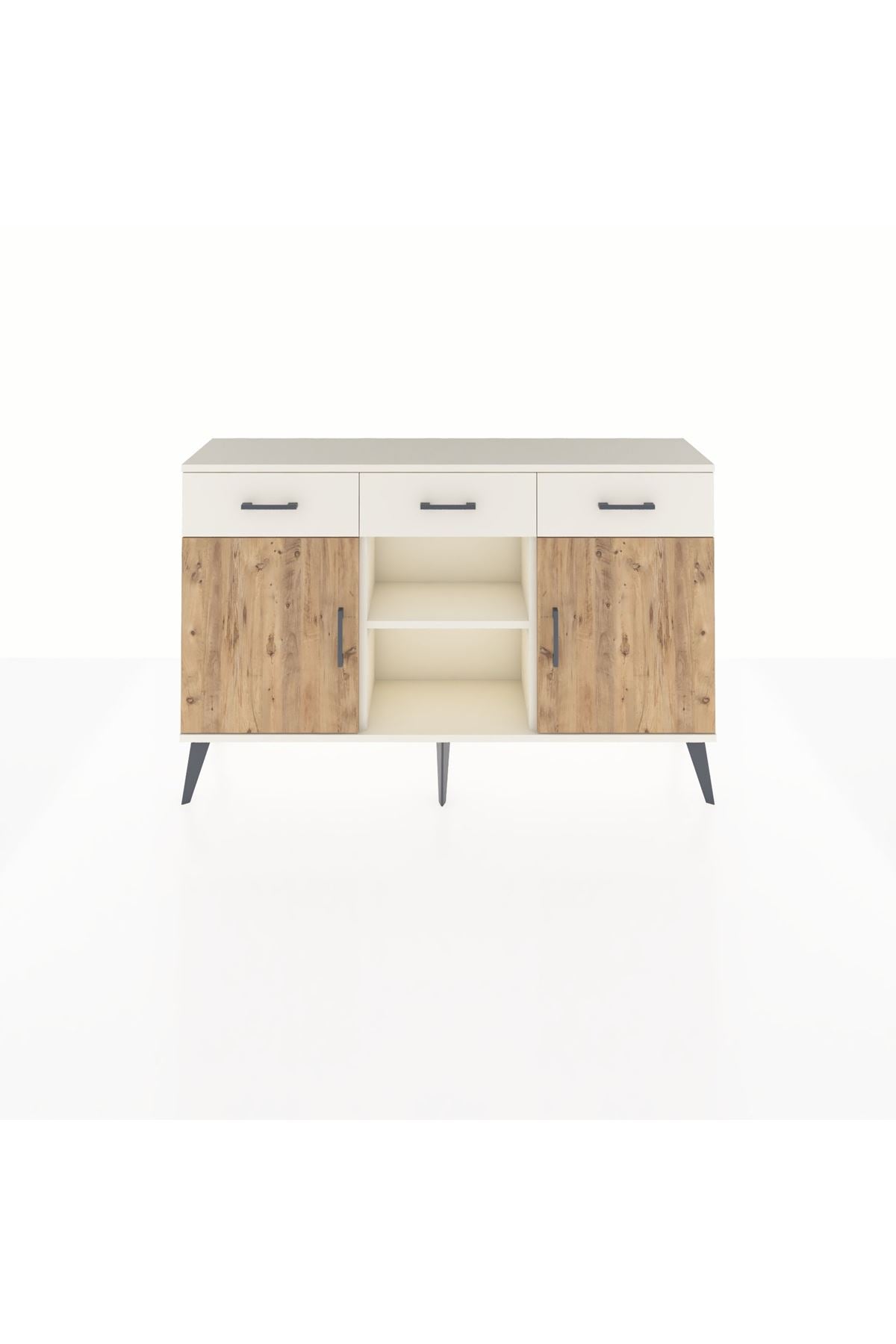 Arges Konsol 3 Raflı 3 Çekmeceli 3 Kapaklı 132x30x83 - S144M022V01A