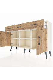 Arges Konsol 3 Raflı 3 Çekmeceli 3 Kapaklı 132x30x83 - S144M022V03A